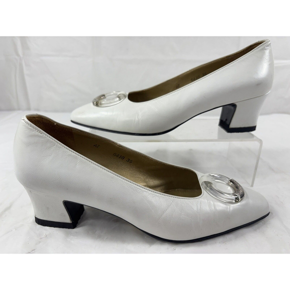 Saint Laurent Pumps Heel white Leather size 5 - Picture 8 of 12